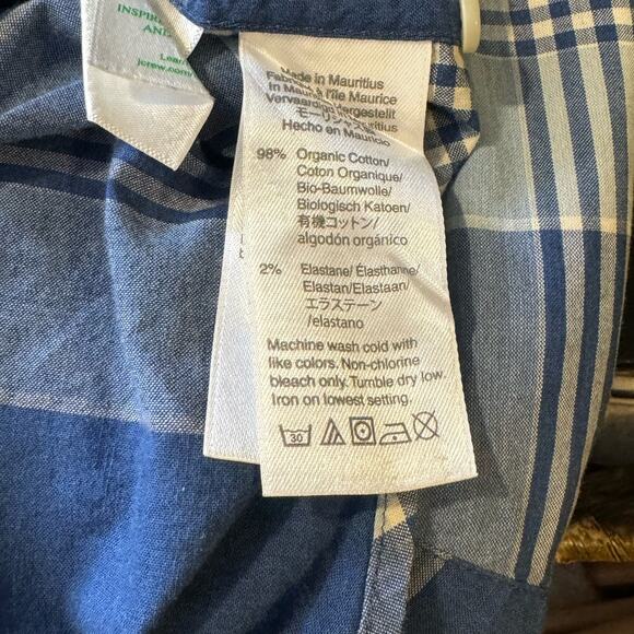 J Crew Size Medium Blue Plaid Re-Imagined Long Sleeve Button Down Shirt - Picture 6 of 8